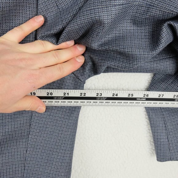 Chaps Blazer 38R Blue Geometric Two Button Double Vent Business Casual Formal - Picture 9 of 13